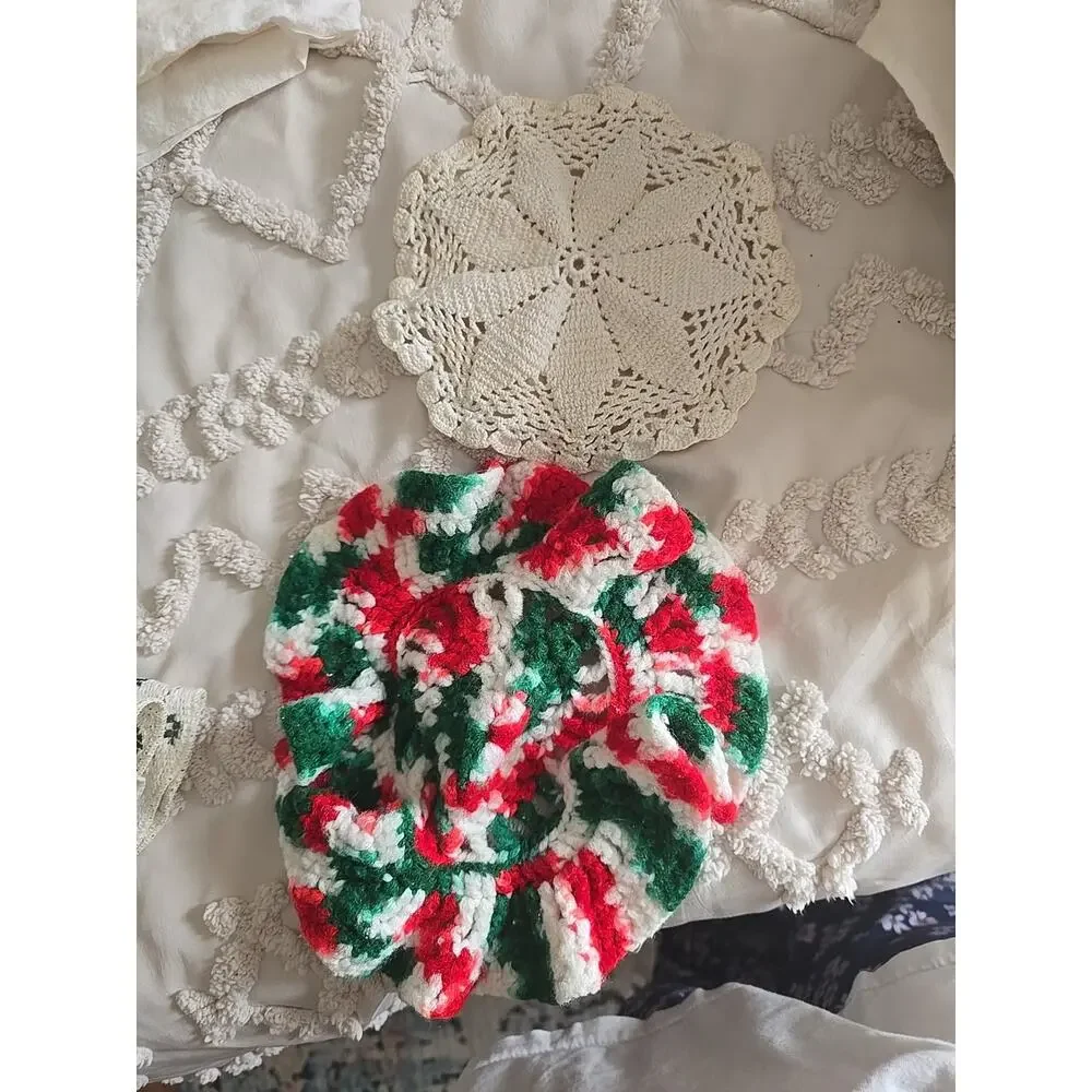 Lot‎ of Vtg Handmade Hand Stitched Crochet Floral Kitchen Hand Towels & Doilies